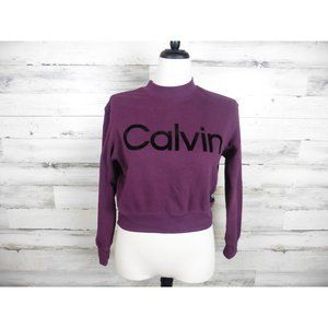 Calvin Klein sweatshirt women S small crop purple